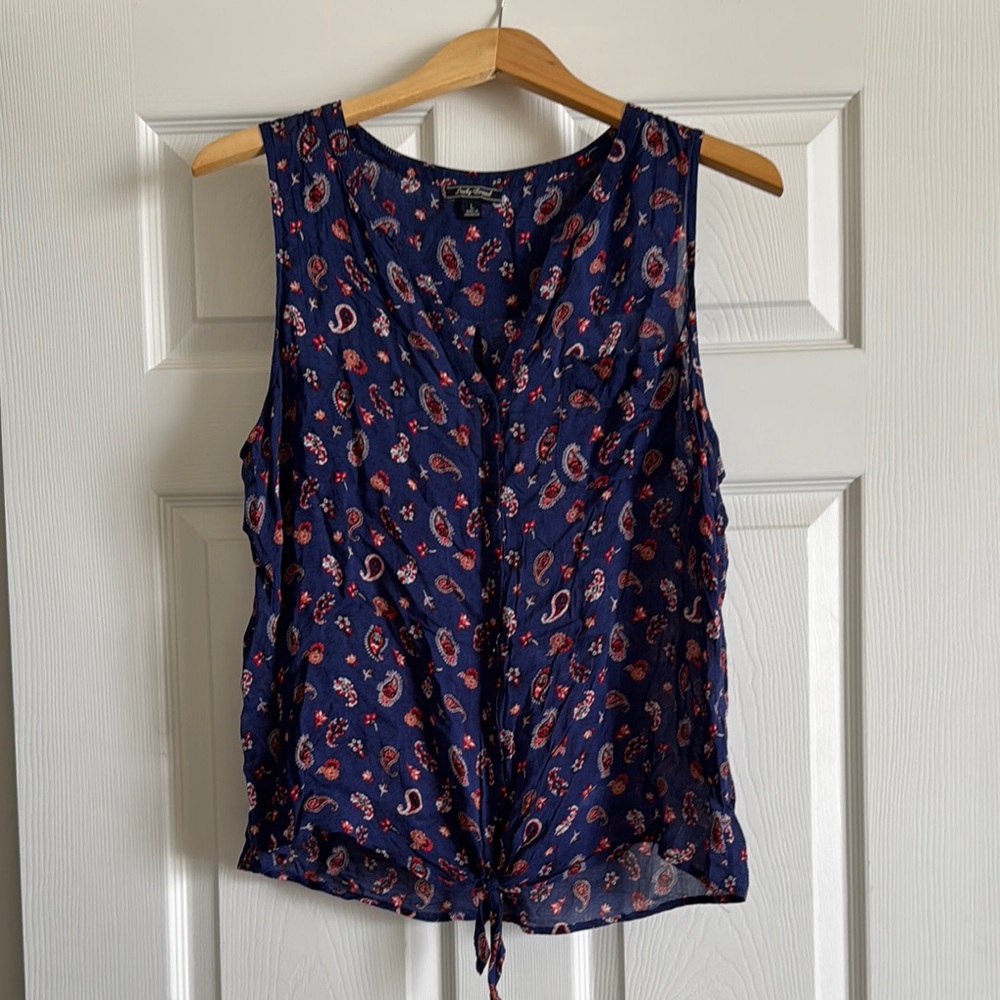 Floral Sleeveless Top - Blue